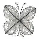 simple abstract leaf clover with stippled shading tattoo design idea