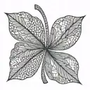 simple abstract leaf clover with stippled shading tattoo design idea