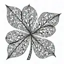simple abstract leaf clover with stippled shading tattoo design idea