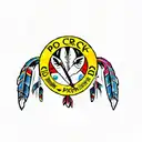 a logo for the posh creek indians tattoo design idea