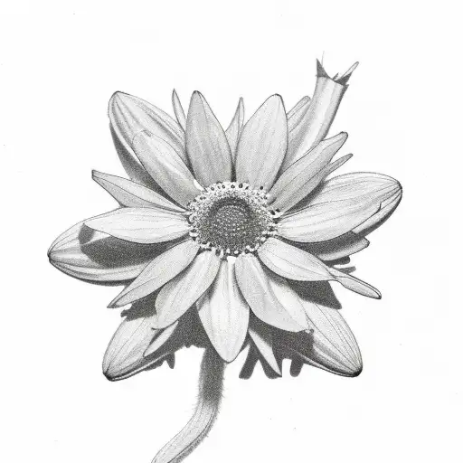 edelweiss flower with stem and 1968 tattoo design idea