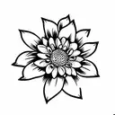 edelweiss flower with stem and 1968 tattoo design idea