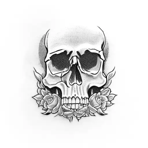 skull crotch tattoo design idea