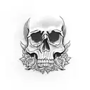 skull crotch tattoo design idea