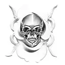 skull crotch tattoo design idea