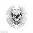 skull crotch tattoo design idea