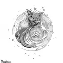 magic spellbook tattoo design idea