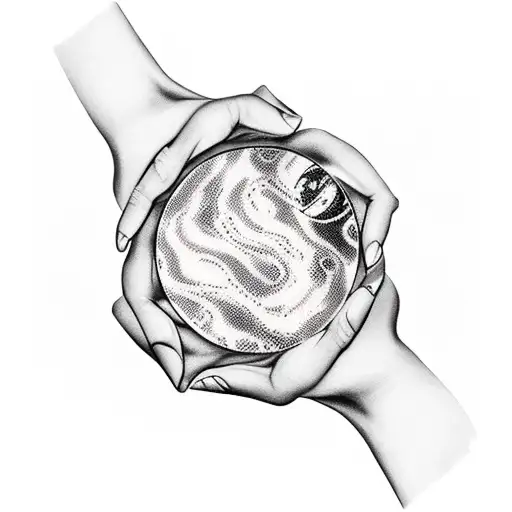 Chimera and Sagittarius holding a planet on one hand tattoo design idea