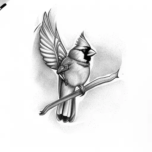 cardinal, blue jay, bee tattoo design idea