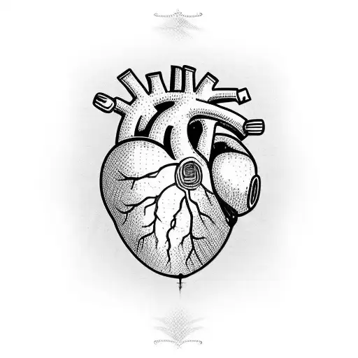 anatomically correct heart made out of gears tattoo design idea