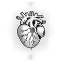 anatomically correct heart made out of gears tattoo design idea