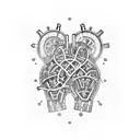 anatomically correct heart made out of gears tattoo design idea