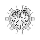 anatomically correct heart made out of gears tattoo design idea