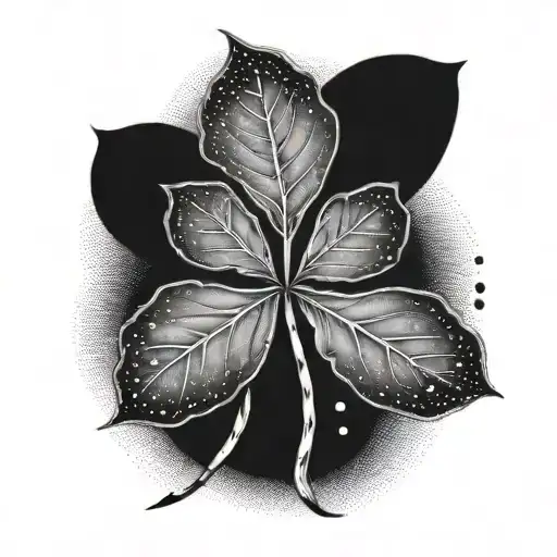 Bay leaf clover tattoo design idea