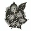 Bay leaf clover tattoo design idea