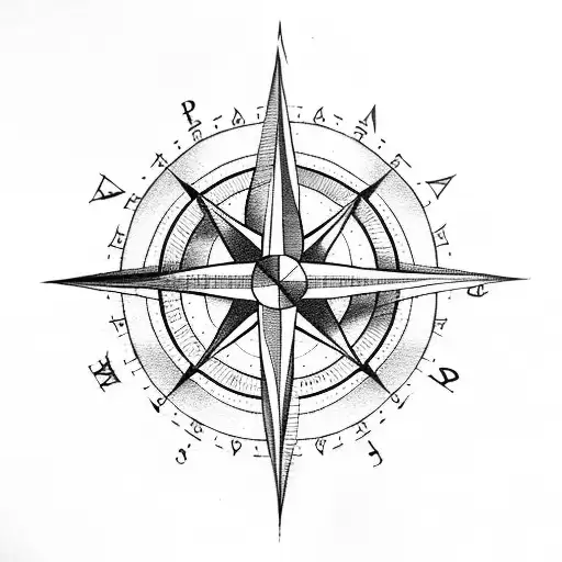compass anchor camping nature tattoo design idea