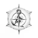 compass anchor camping nature tattoo design idea