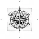 compass anchor camping nature tattoo design idea