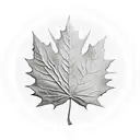 Maple Leafes with sun tattoo design idea