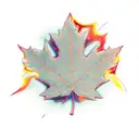 Maple Leafes with sun tattoo design idea