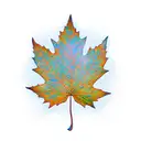 Maple Leafes with sun tattoo design idea