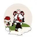 foo dog with samurai tattoo design idea