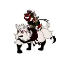 foo dog with samurai tattoo design idea