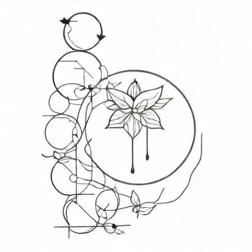 Aesthetic symbols arranged tattoo design idea