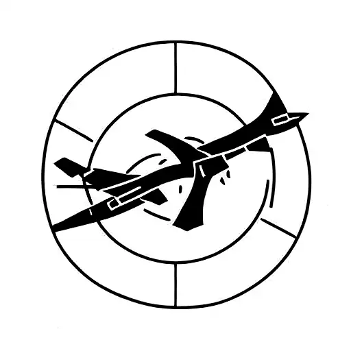 continents and plane  tattoo design idea