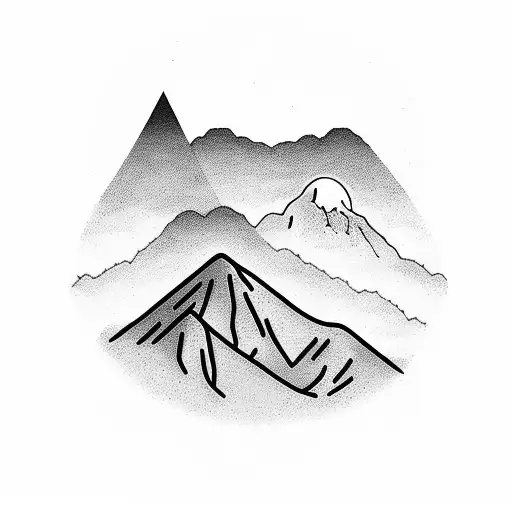 A relaxing mountain with a silhouette of my wife tattoo design idea