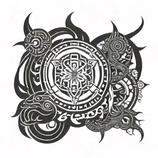 norse mythology, buddhist belief, loneliness tattoo design idea
