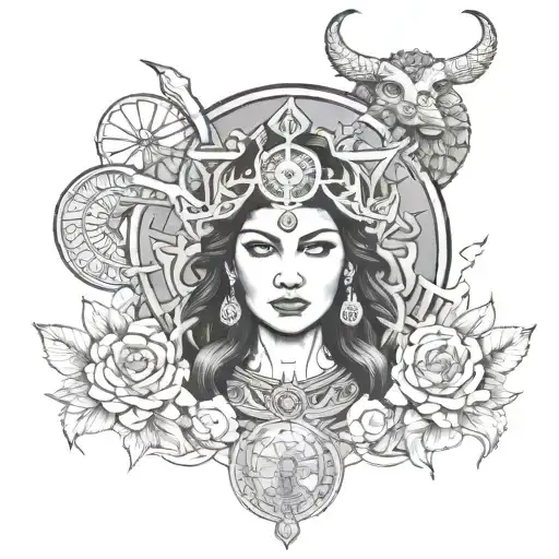 norse mythology, buddhist belief, loneliness Jhumpa Lahiri vibe tattoo design idea