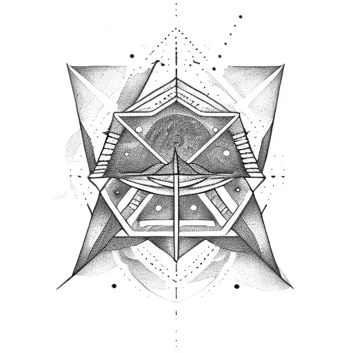 space triangle scary tattoo design idea