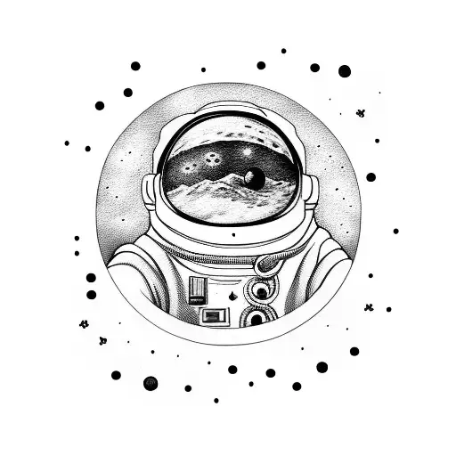 Moon astronaut shapes  tattoo design idea