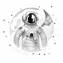 Moon astronaut computor tattoo design idea