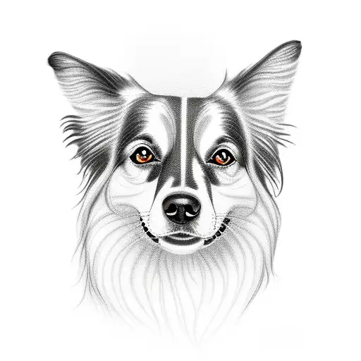 border collie tattoo design idea