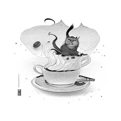 Literature coffee tattoo design idea