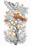 tree of life and firebird tattoo design idea