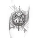 steampunk knee tattoo design idea