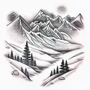 Mountain Scene tattoo design idea