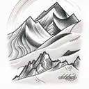 Mountain Scene tattoo design idea