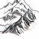 Mountain Scene tattoo design idea