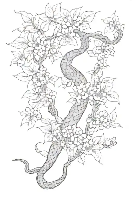 foot crushing serpent, apple tree branch turning into flowers. reflective knife stabbing foot, pills falling  tattoo design idea