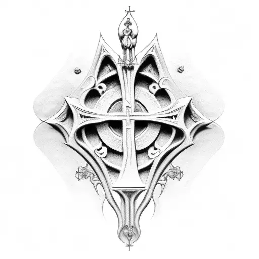 cathedral, gothic, catholic tattoo design idea