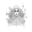 cathedral, gothic tattoo design idea