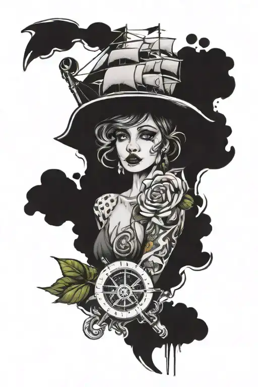 maritimes and cars tattoo design idea