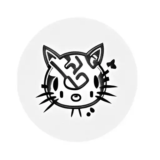 Alien  Hello Kitty q tattoo design idea