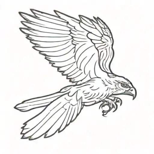 buzzard spread wings tattoo design idea