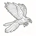 buzzard spread wings tattoo design idea