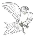 buzzard spread wings tattoo design idea